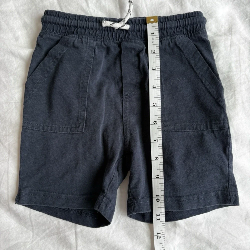 Toddler Boy Navy‎ Blue Pull-On Shorts 4T Elastic Waist Drawstring Cotton Pockets